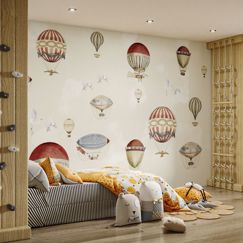 Carta da parati contemporanea - BALOON FESTIVAL - HDPG01 - HD WALLS - in tessuto non tessuto / in vinile / con motivo per bambini