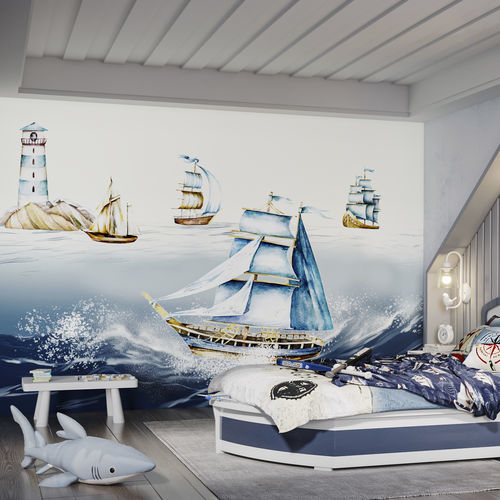 Carta da parati contemporanea - NAVAL-TRIP-HDPG-08 - HD WALLS - in tessuto non tessuto / in vinile / con motivo per bambini