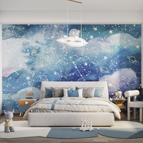 Carta da parati contemporanea - GALAXBLUE-HDPG-09 - HD WALLS - in tessuto non tessuto / in vinile / personalizzabile
