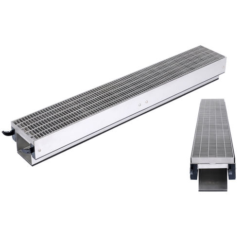 Canaletta con griglie - FERRO MAGNA - Richard Brink GmbH & Co KG - griglia in acciaio galvanizzato / griglia in acciaio inox / da pavimento