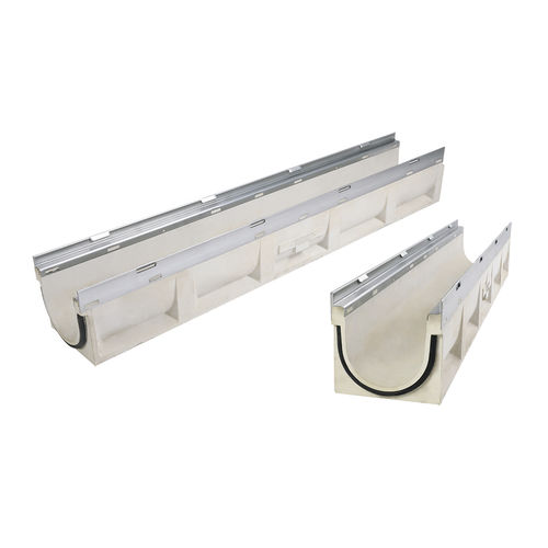 Canaletta con griglie - FORTIS - Richard Brink GmbH & Co KG - in calcestruzzo fibrorinfrozato / griglia in acciaio galvanizzato / per spazio pubblico