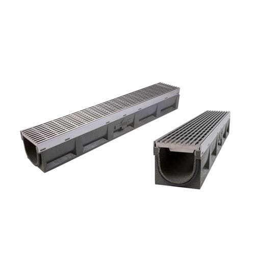 Canaletta con griglie - POLY-FORTIS - Richard Brink GmbH & Co KG - per spazio pubblico / da pavimento / grigia