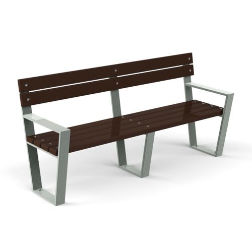 Panca per spazi pubblici contemporanea - 5008S - Astrus Playgrounds - in metallo / in plastica riciclata / con schienale