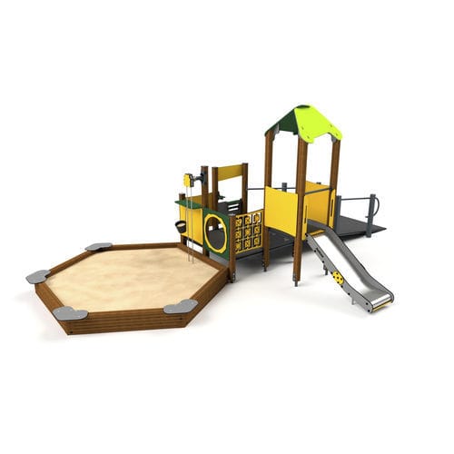 Struttura ludica per parco giochi - 10047 - Astrus Playgrounds - in metallo / in legno / in PEHD