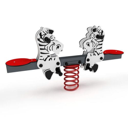 Gioco a molla in HDPE - 3424S ZEBRA DOUBLE SPRINGER - Astrus Playgrounds - animale / 2 posti