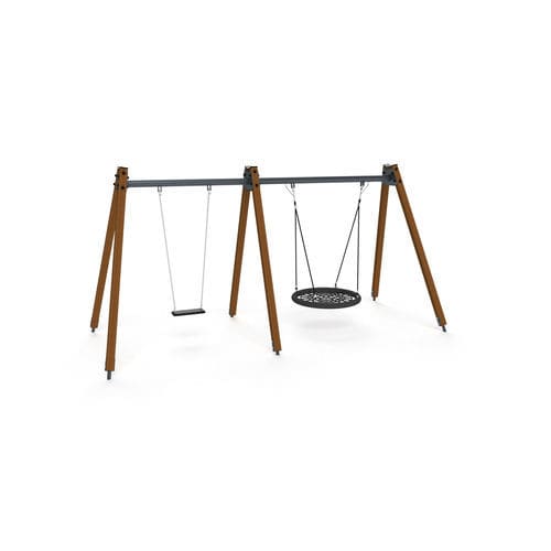 Altalena in legno - 3510D - Astrus Playgrounds - in acciaio galvanizzato / in corda / per parco giochi