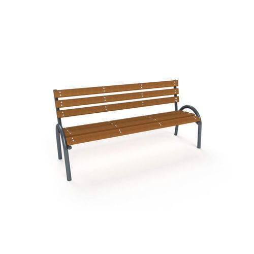 Panca per spazi pubblici contemporanea - 5002 - Astrus Playgrounds - in legno / in metallo / con schienale