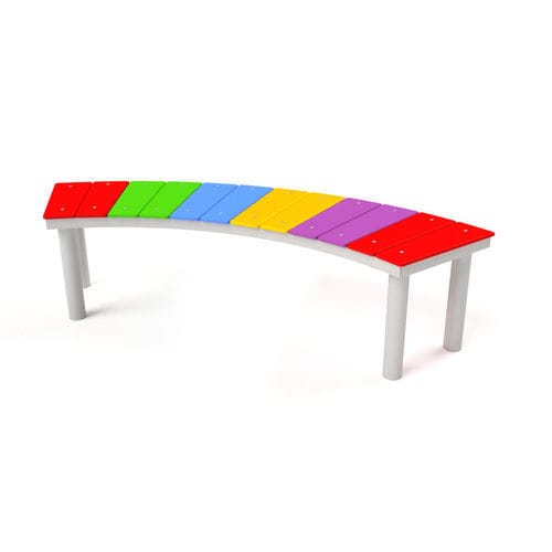 Panca per spazi pubblici contemporanea - 5018S - Astrus Playgrounds - in acciaio / in polietilene ad alta densità HDPE / senza schienale
