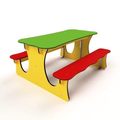 Tavolo da picnic contemporaneo - 5026S - Astrus Playgrounds - in polietilene ad alta densità HDPE / con supporto in acciaio / impermeabile