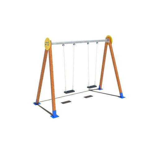 Altalena in acciaio galvanizzato - COLUMPIO - Grup Fabregas - in legno / in polietilene / per parco giochi