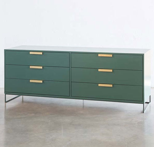 Cassettone contemporaneo - 6 DRAWER UNIT - Studio 19 - in legno / in ottone / su misura