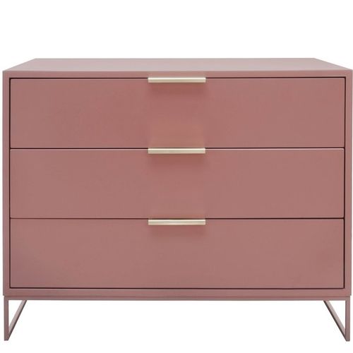 Comodino contemporaneo - 3 DRAWER UNIT - Studio 19 - in legno / in ottone / rettangolare