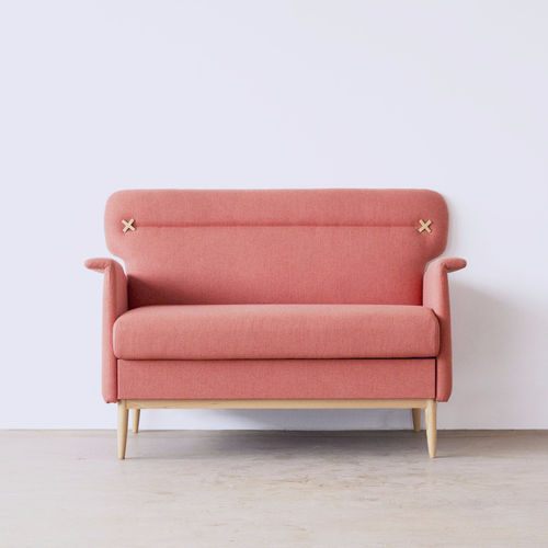 Divano design scandinavo - SID - Ziinlife - in tessuto / rosa / 2 posti