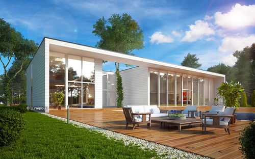 Casa prefabbricata - WHITE WAY 570 - Lumi Polar - ecologica / contemporanea / con terrazza