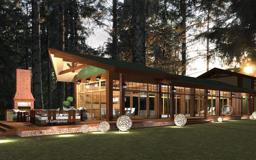 Edificio prefabbricato - CRYSOLITE 431 - Lumi Polar - in legno lamellare / struttura in legno / per spa