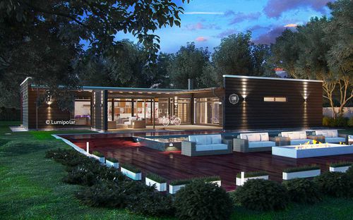 Edificio prefabbricato - AMANDA SAUNA 300 - Lumi Polar - modulare / in legno lamellare / struttura in legno