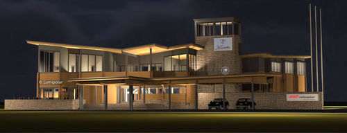 Edificio prefabbricato - HELIPORT, MOSCOW - Lumi Polar - in legno lamellare / struttura in legno / contract