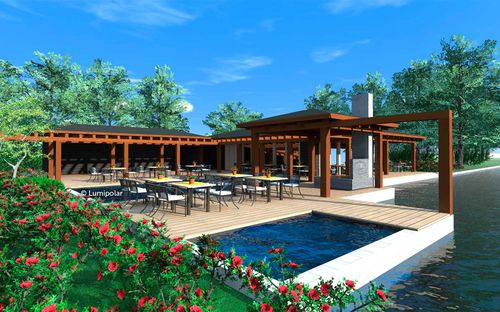 Edificio prefabbricato - COTE D'AZUR - Lumi Polar - in legno lamellare / per hotel / per ristorante