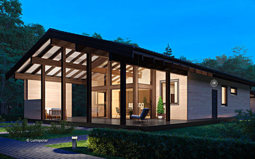 Casa tipo - EDWARD 152 - Lumi Polar - ecologica / a risparmio energetico / contemporanea