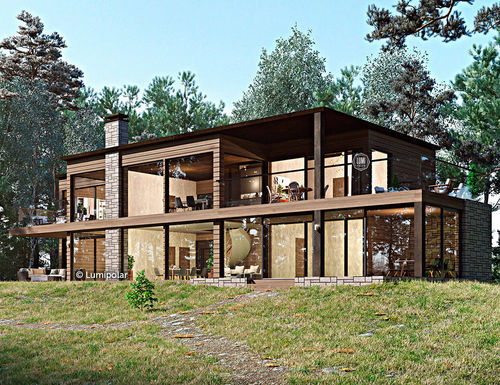 Casa tipo - PILOTAZH 486 - Lumi Polar - ecologica / a risparmio energetico / contemporanea