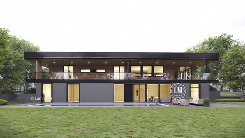 Casa tipo - GEOMETRIA 625 - Lumi Polar - moderna / con terrazza / in legno
