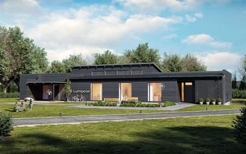 Casa moderna - BLACKSPACE 543 - Lumi Polar - a un piano / in legno