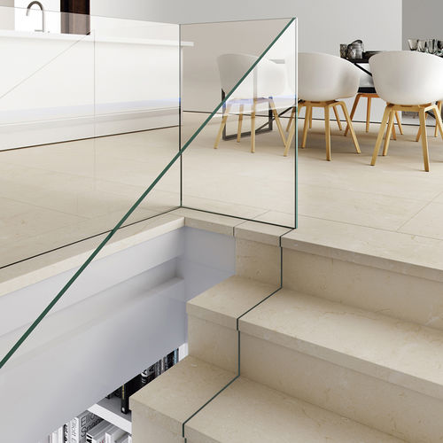 Piastrella in gres porcellanato - MARBLES CREMA MARFIL  - Exagres - smaltata / da interno / per bagnasciuga di piscina