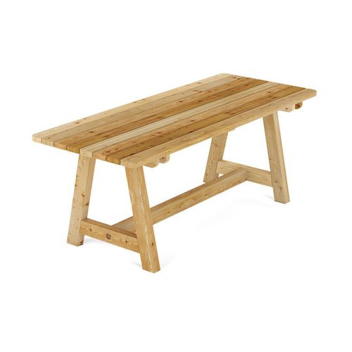 Tavolo contemporaneo - SIRMIONE - Pircher - in larice / con supporto in legno / rettangolare
