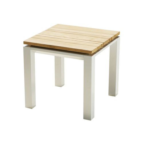Tavolo d'appoggio contemporaneo - CUBE  - Pircher - in teak / con supporto in alluminio / quadrato