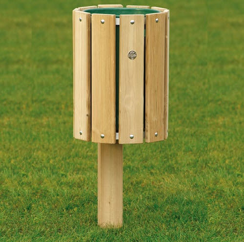 Portarifiuti pubblico - ORCHIDEA - Pircher - da incasso / in legno / senza coperchio