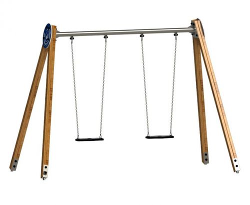Altalena in alluminio - ZEA - Bragmaia - in legno / per parco giochi / doppia