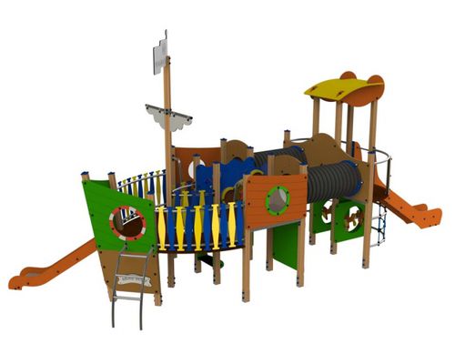 Struttura ludica per parco giochi - LANCHA  - Bragmaia - in HDPE / in legno / in acciaio inossidabile