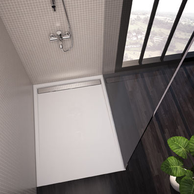 Piatto doccia rettangolare - SLOPE - Aquaestil plus - da appoggio / ultrapiatto / in ghisa
