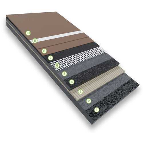 Pavimentazione sportiva da esterno - ACRYFLEX T PLUS - UNICA - in acrilico / SBR / in gomma