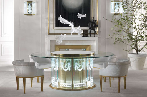 Tavolo contemporaneo - LZS series  - Sea & Symphony srl - in vetro / in metallo / con supporto in metallo
