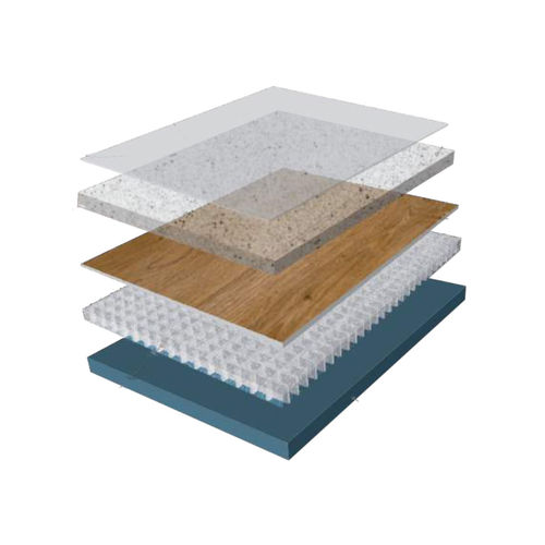 Pavimento in PVC - POPFLOOR ISAFE - Pure Health - in poliuretano / per il settore terziario / a doghe