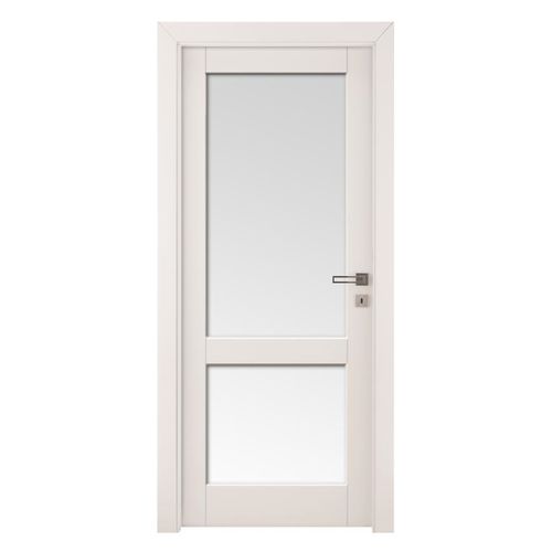 Porta da interno - FOILED BIANCO NEVE - Invado Sp. z o.o. - in MDF / battente / semivetrata
