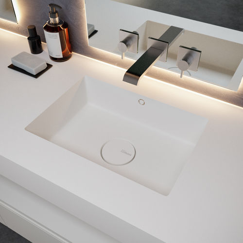 Lavabo sospeso - ENERGY 7720 - Riluxa - in Corian® / con piano integrato / su misura