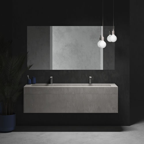Mobile lavabo doppio - GAIA + HATYSA - Riluxa - a muro / in Corian® / contemporaneo