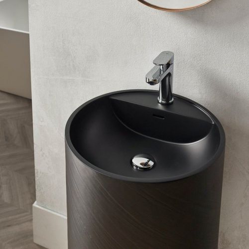 Lavabo autoportante - DUSK  - Riluxa - in Solid Surface / rotondo / 1 foro