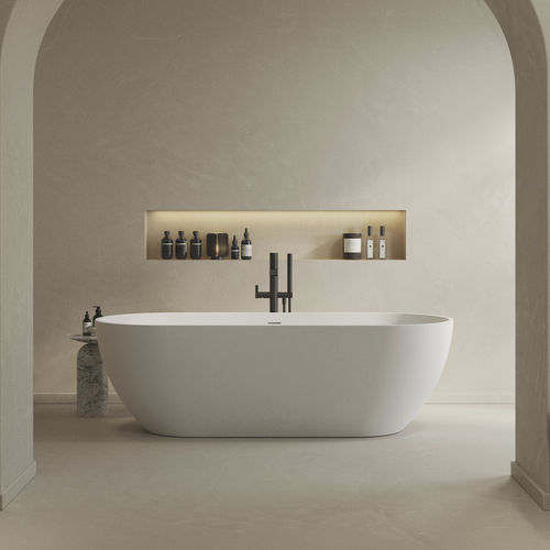Vasca da bagno ovale - NANTES - Riluxa - da appoggio / per ambiente abitativo / in Solid Surface