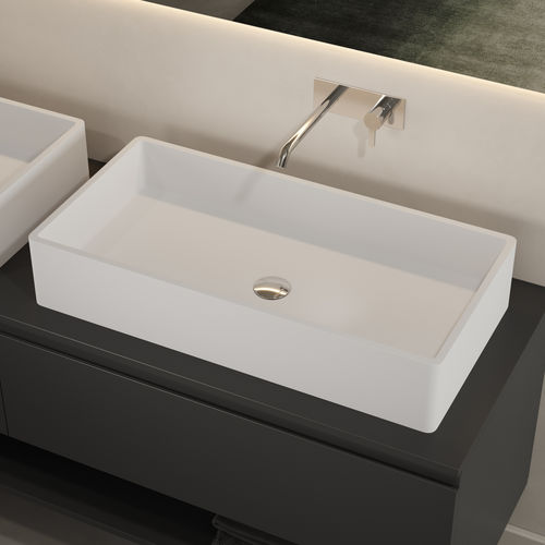 Lavabo da appoggio - MONACO - Riluxa - in Solid Surface / rettangolare / senza foro
