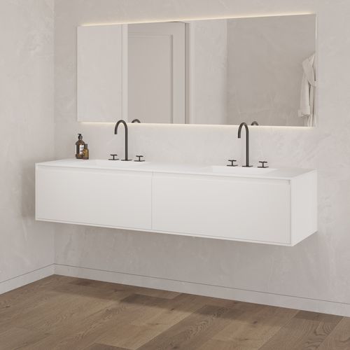 Mobile lavabo doppio - GAIA CLASSIC 2AL - Riluxa - sospeso / in MDF / in Corian®