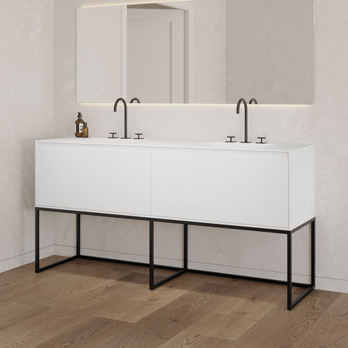 Mobile lavabo in MDF - GAIA CLASSIC F2AL - Riluxa - doppio / da appoggio / in metallo