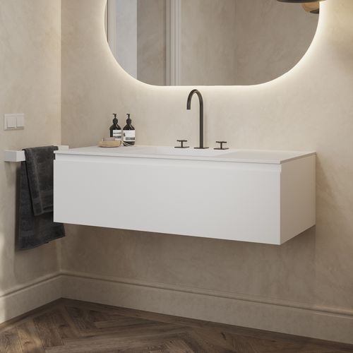 Mobile lavabo a muro - GAIA CLASSIC 1 - Riluxa - in MDF / in Corian® / contemporaneo