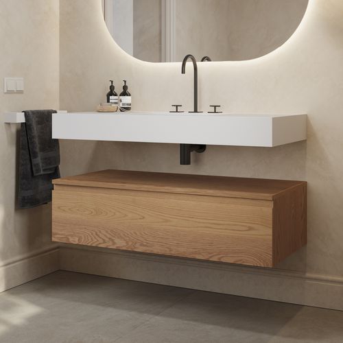 Mobile da bagno contemporaneo - GAIA WOOD 1 - Riluxa - per uso residenziale / in rovere / da parete