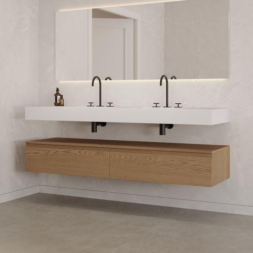 Mobile da bagno moderno - GAIA 2AL - Riluxa - per uso residenziale / contract / in rovere