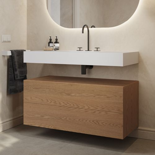 Mobile da bagno moderno - GAIA WOOD 2SP - Riluxa - per uso residenziale / contract / in rovere