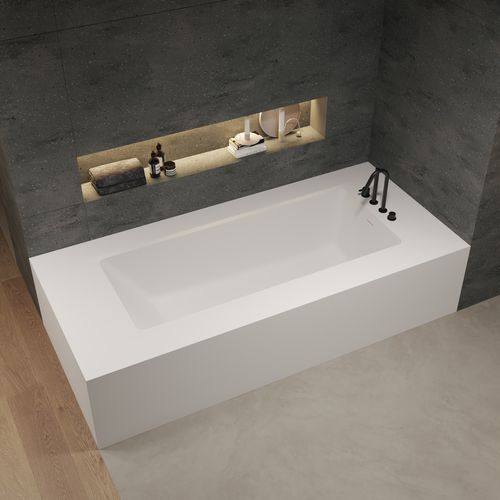 Vasca da bagno per ambiente abitativo - AQUILA 2 - Riluxa - in Corian® / contemporanea / bianca