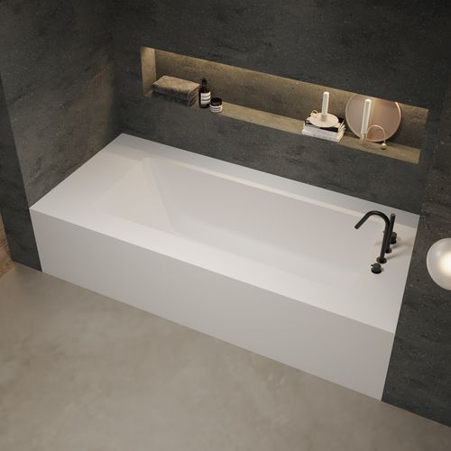 Vasca da bagno per ambiente abitativo - AQUILA 1 - Riluxa - in Corian® / contemporanea / bianca